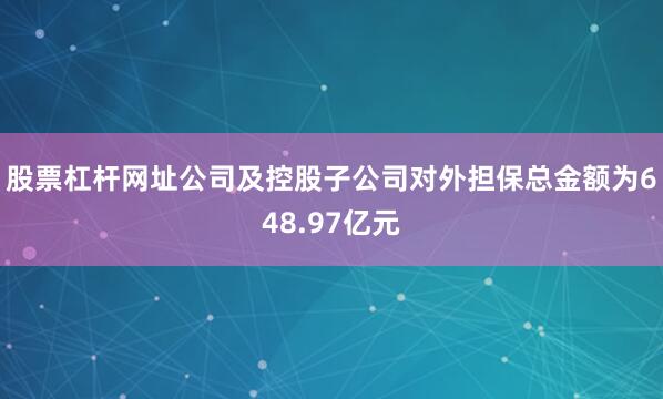 股票杠杆网址公司及控股子公司对外担保总金额为648.97亿元